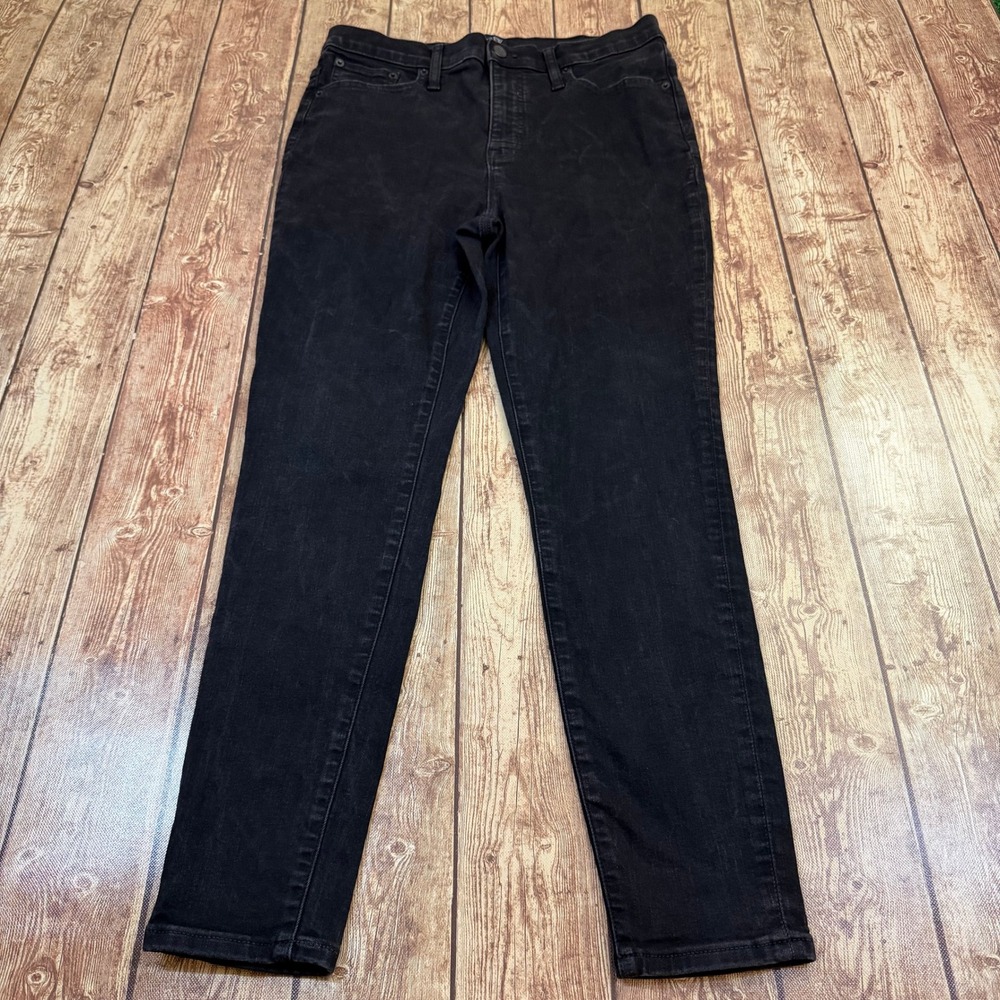 J.Crew 10 High Rise Skinny Jeans Womens 31 Black Stretch Denim